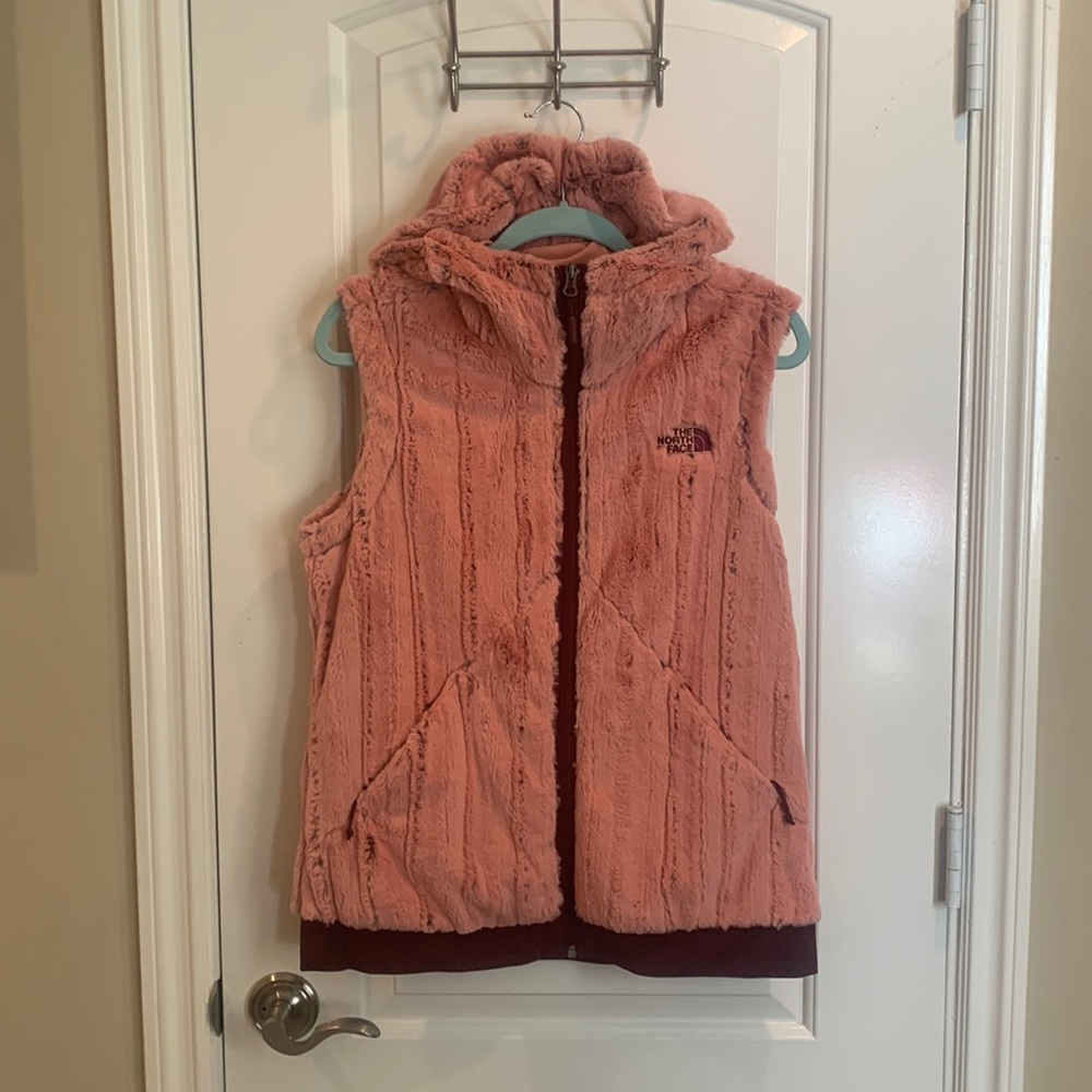 The North Face Pink Faux Fur Vest Size M